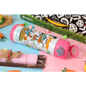 Ο μικρός ψαράς, Πασχαλινή Λαμπάδα με Παιδικό παγούρι θερμό, ανοξείδωτο, με καλαμάκι ασφαλείας, ΡΟΖ (500ml)