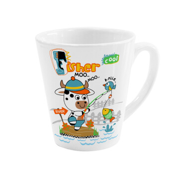 Ο μικρός ψαράς, Κούπα κωνική Latte Λευκή, κεραμική, 300ml