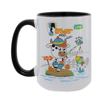 Ο μικρός ψαράς, Κούπα Mega 15oz, κεραμική Μαύρη, 450ml