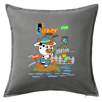 Kids Fisherman, Sofa cushion Grey 50x50cm includes filling