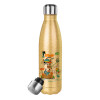 Glitter gold stainless steel thermos bottle, double-walled, 500ml