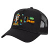 Trucker Hat with Mesh, Black, (COTTON, KIDS, UNISEX, ONE SIZE)