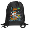 Backpack pouch GYMBAG Black, with pocket (40x48cm) & thick cords
