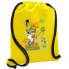 Backpack pouch GYMBAG Yellow, with pocket (40x48cm) & thick cords