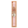 Easter Set, wooden keychain & scented flat Easter candle (30cm) (PINK)