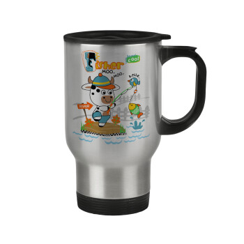 Kids Fisherman, Stainless steel travel mug with lid, double wall 450ml