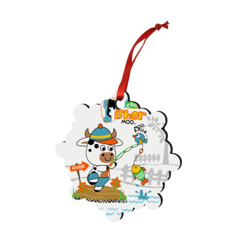 Ο μικρός ψαράς, Στολίδι Χριστουγεννιάτικο στολίδι snowflake ξύλινο 7.5cm