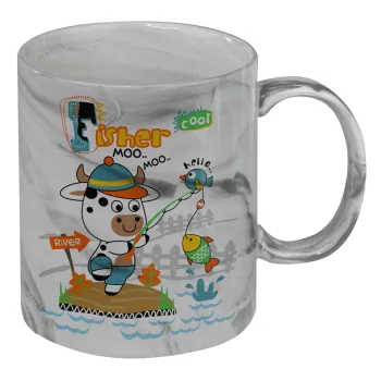 Kids Fisherman, Mug ceramic marble style, 330ml