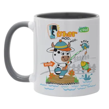 Kids Fisherman, Mug colored grey, ceramic, 330ml