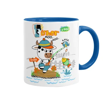 Kids Fisherman, Mug colored blue, ceramic, 330ml