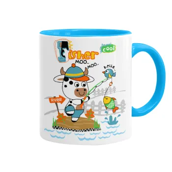 Kids Fisherman, Mug colored light blue, ceramic, 330ml