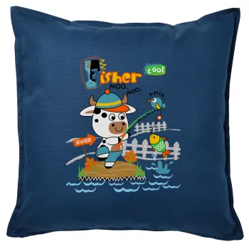 Kids Fisherman, Sofa cushion Blue 50x50cm includes filling