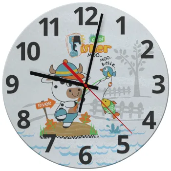 Kids Fisherman, Ρολόι τοίχου γυάλινο (30cm)