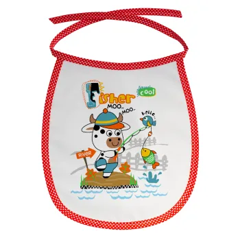 Kids Fisherman, Σαλιάρα μωρού αλέκιαστη με κορδόνι Κόκκινη