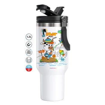 Kids Fisherman, Mega Stainless steel Tumbler with lid, double wall 1,2L