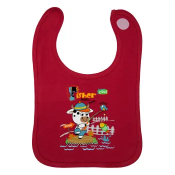 Ο μικρός ψαράς, Σαλιάρα με Σκρατς Κόκκινη 100% Organic Cotton (0-18 months)