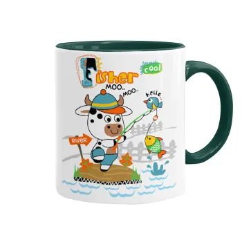 Kids Fisherman, Mug colored green, ceramic, 330ml