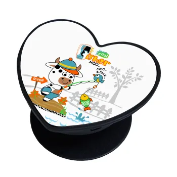 Kids Fisherman, Phone Holders Stand  καρδιά Μαύρο Βάση Στήριξης Κινητού στο Χέρι