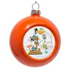 Orange Christmas tree ornament bauble 8cm