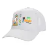 Structured Trucker Adult Hat, with Mesh, WHITE (100% COTTON, ADULT, UNISEX, ONE SIZE)