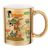 Mug ceramic, gold mirror, 330ml