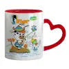 Mug heart red handle, ceramic, 330ml