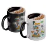 Color changing magic Mug, ceramic, 330ml when adding hot liquid inside, the black colour desappears (1 pcs)