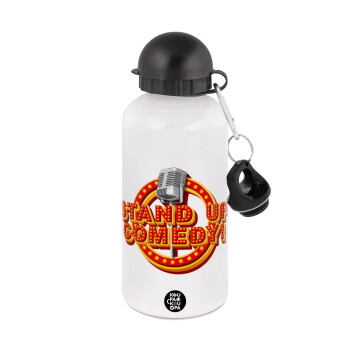 Stand up comedy, Metal water bottle, White, aluminum 500ml