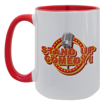 Stand up comedy, Κούπα Mega 15oz, κεραμική Κόκκινη, 450ml