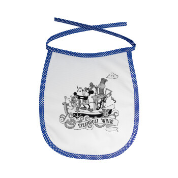 Mickey steamboat, Σαλιάρα μωρού αλέκιαστη με κορδόνι Μπλε