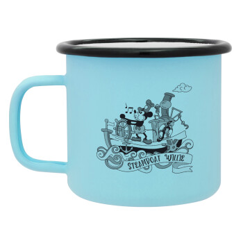 Mickey steamboat, Κούπα Μεταλλική εμαγιέ ΜΑΤ σιέλ 360ml