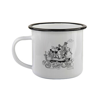 Mickey steamboat, Κούπα εμαγιέ με μαύρο χείλος 360ml