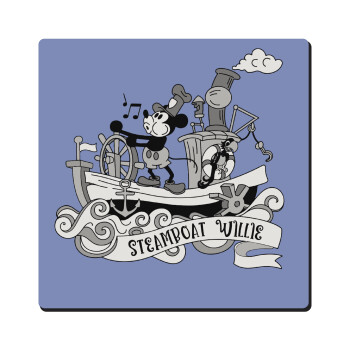 Mickey steamboat, Τετράγωνο μαγνητάκι ξύλινο 6x6cm