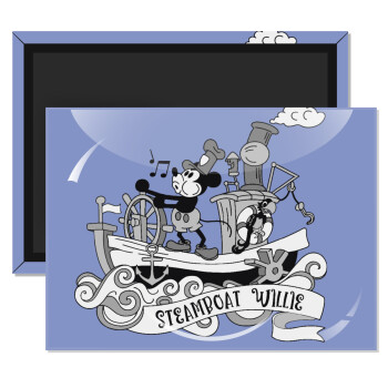 Mickey steamboat, Ορθογώνιο μαγνητάκι ψυγείου διάστασης 9x6cm