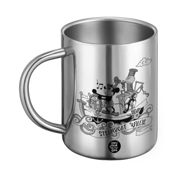 Mickey steamboat, Ανοξείδωτη Μεταλλική Κούπα 450ml - Διπλού Τοιχώματος