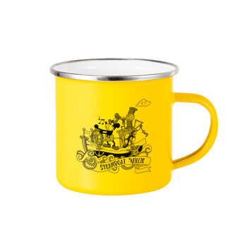 Mickey steamboat, Yellow Enamel Metallic Cup 360ml