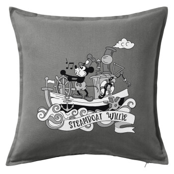 Mickey steamboat, Sofa cushion Grey 50x50cm includes filling
