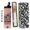Easter candle,Travel Tumbler 2 Lids, with metal straw & cleaning brush & aromatic flat candle (30cm) (PINK)