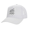 Structured Trucker Adult Hat, with Mesh, WHITE (100% COTTON, ADULT, UNISEX, ONE SIZE)