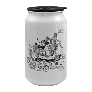Mickey steamboat, Κούπα ταξιδιού μεταλλική με καπάκι (tin-can) 500ml