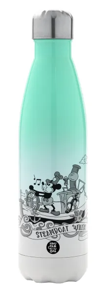 Mickey steamboat — Μεταλλικό παγούρι θερμός Πράσινο/Λευκό (Stainless steel), διπλού τοιχώματος, 500ml