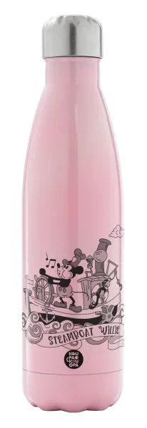 Mickey steamboat — Metal mug thermos Pink Iridiscent (Stainless steel), double wall, 500ml