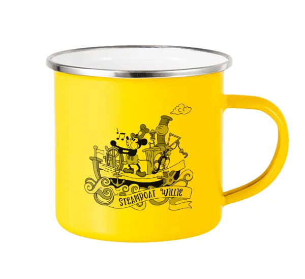 Mickey steamboat — Yellow Enamel Metallic Cup 360ml