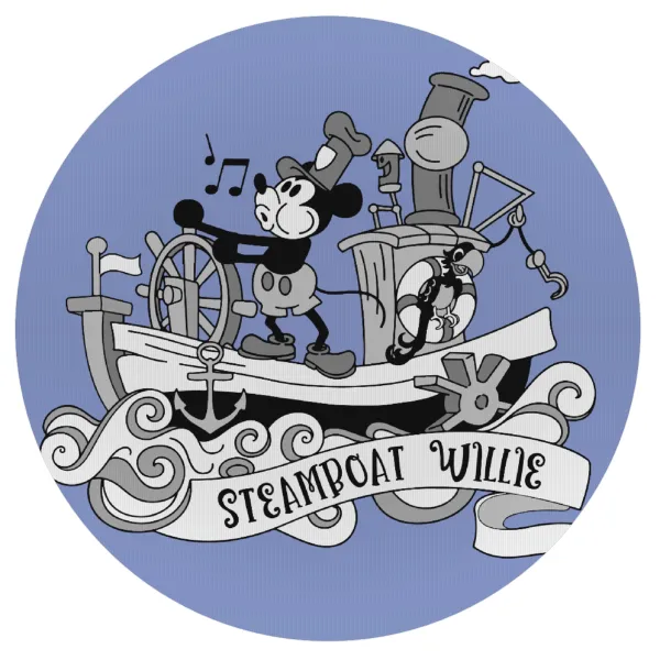Mickey steamboat — Mousepad Στρογγυλό 20cm