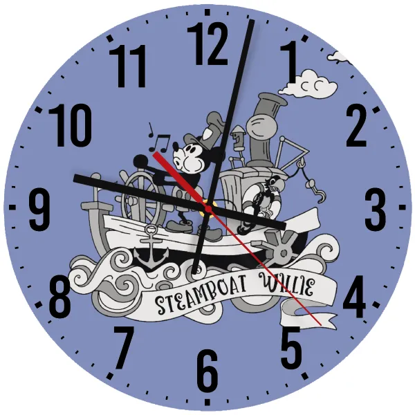 Mickey steamboat — Ρολόι τοίχου ξύλινο 30cm