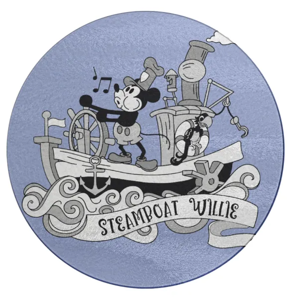 Mickey steamboat — Επιφάνεια κοπής γυάλινη στρογγυλή (30cm)