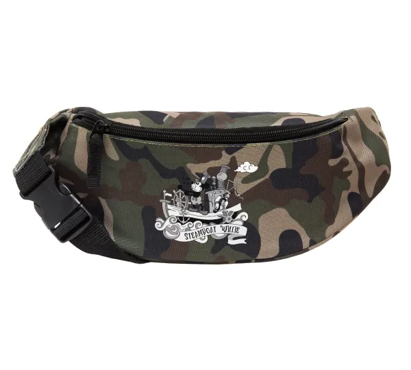 Mickey steamboat — Unisex waist bag (banana) in Jungle camouflage color with 2 pockets