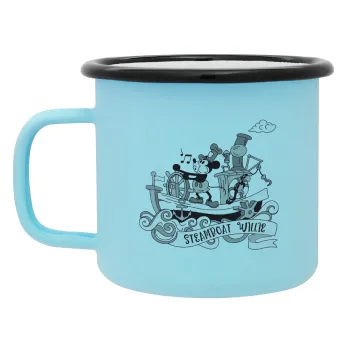 Mickey steamboat, Κούπα Μεταλλική εμαγιέ ΜΑΤ σιέλ 360ml