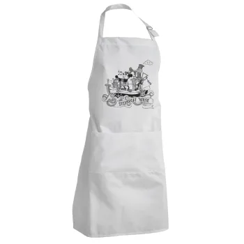 Mickey steamboat, Adult Chef Apron (with sliders and 2 pockets)