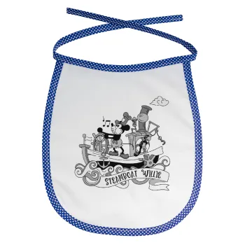 Mickey steamboat, Σαλιάρα μωρού αλέκιαστη με κορδόνι Μπλε